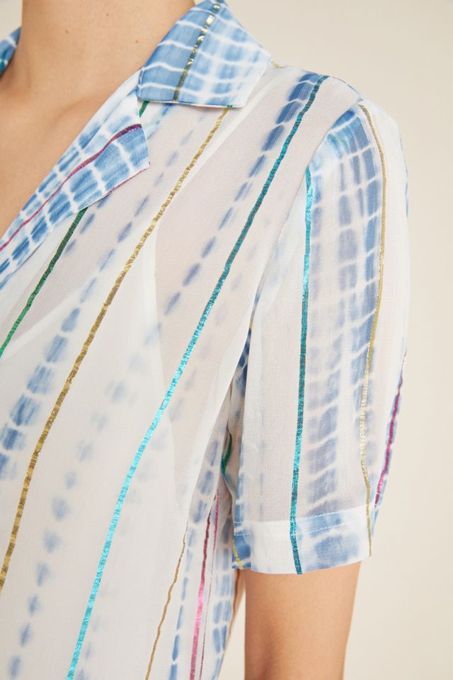 Tie-Dye Shimmer Buttondown #4