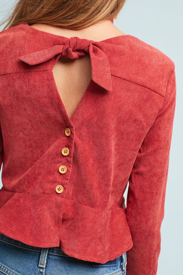 Geri Corduroy Peplum Top #2