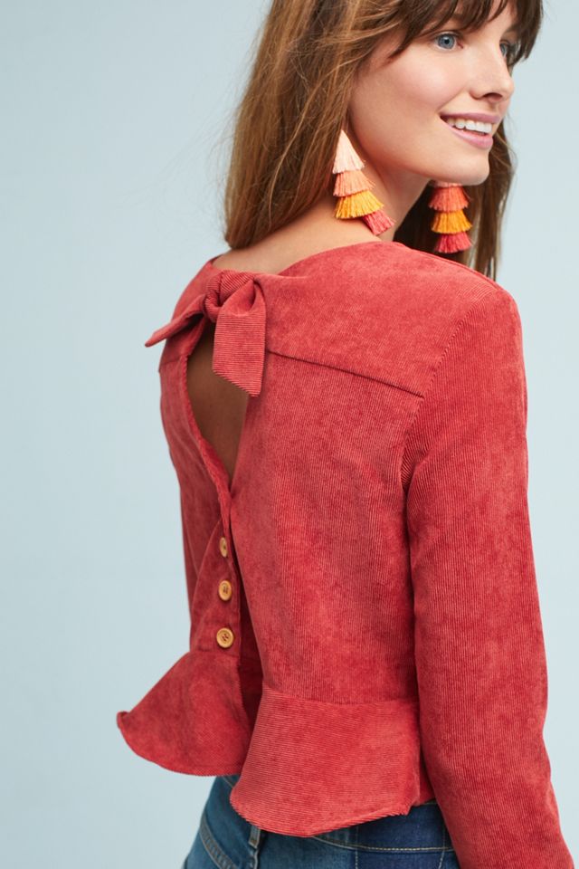 Geri Corduroy Peplum Top