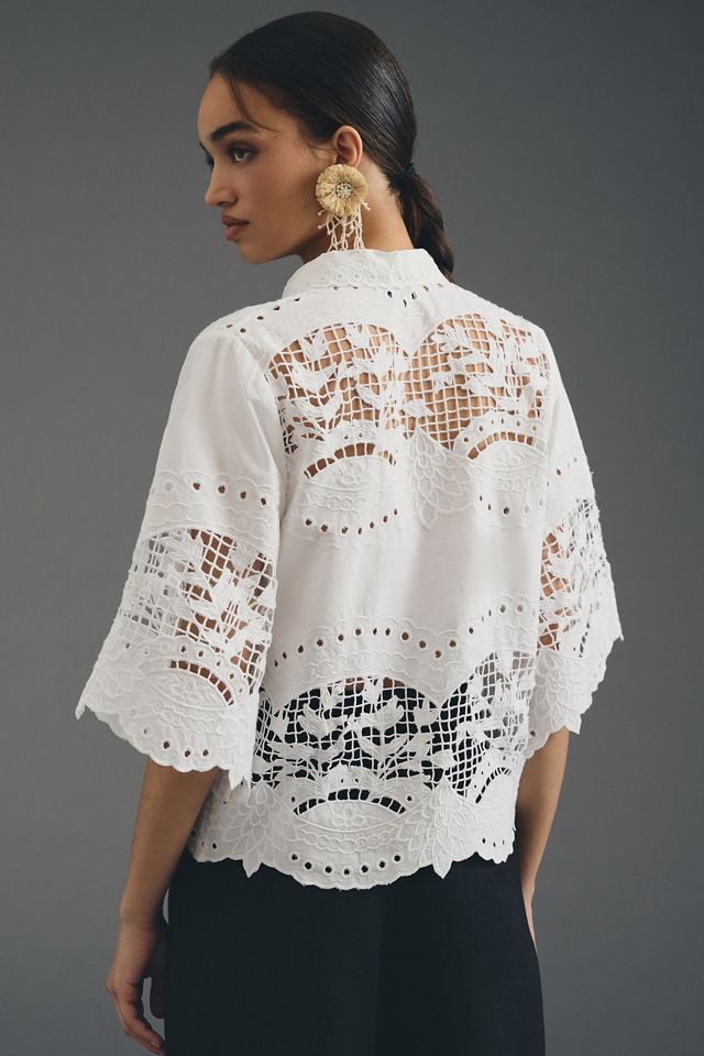 Ranna Gill Cutwork Buttondown Blouse #2