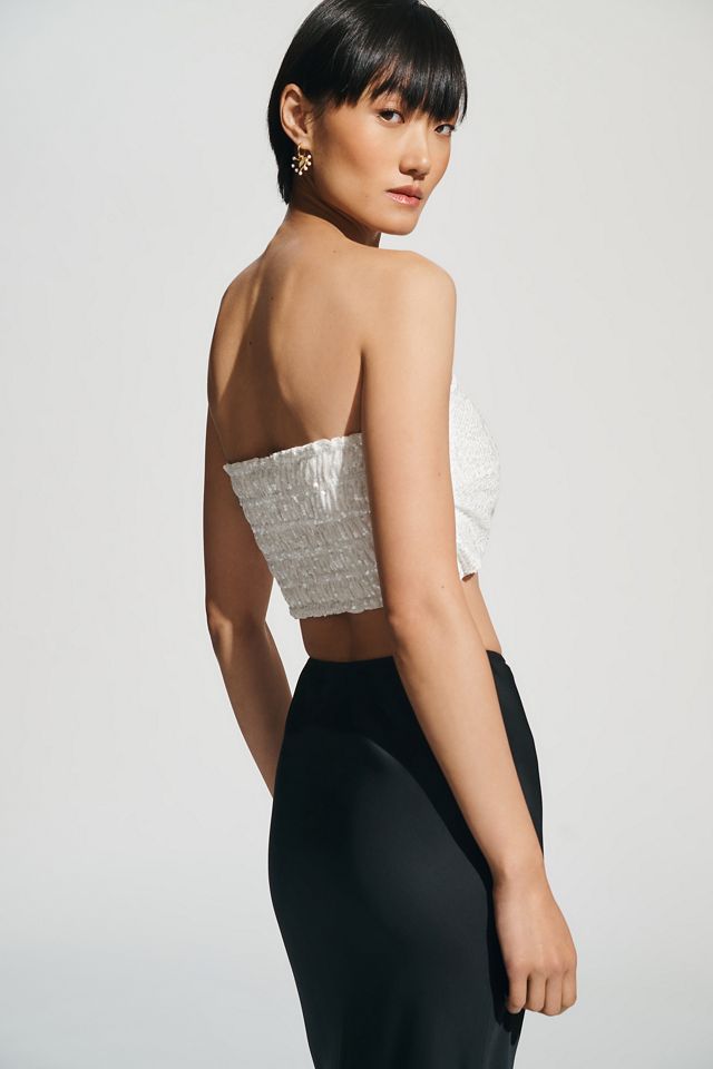 Ranna Gill Sequin Embellished Bustier Crop Top #1