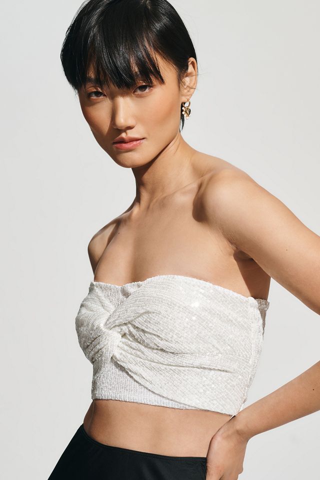 Ranna Gill Sequin Embellished Bustier Crop Top #3
