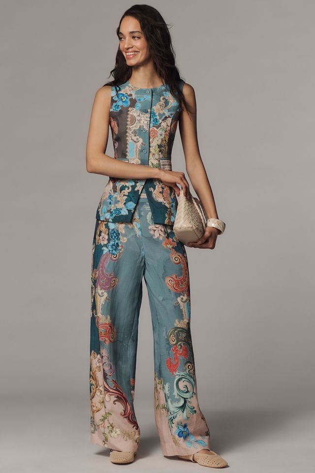 Ranna Gill Linen Blend Printed Vest #2