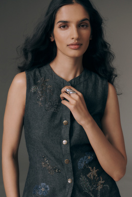Embroidered Cotton Vest Top