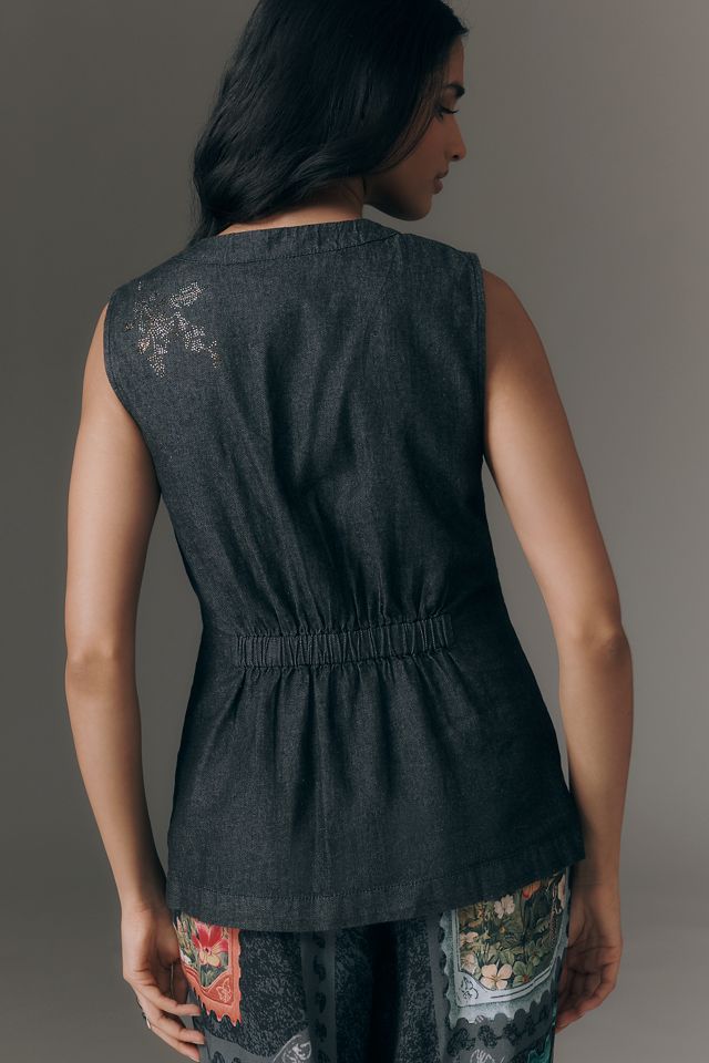 Ranna Gill Embroidered Cotton Vest | Anthropologie