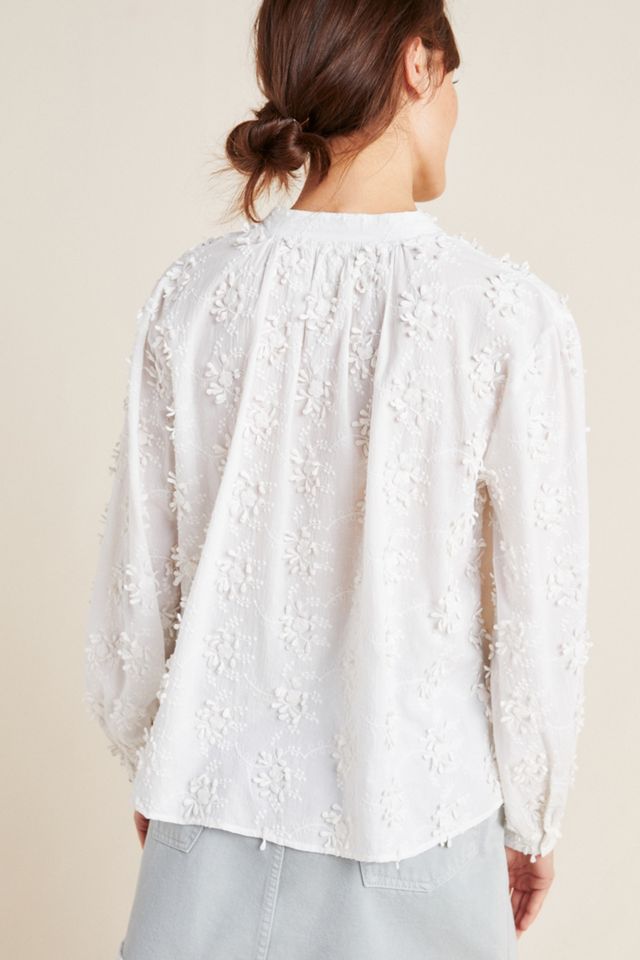 Chemise à motifs fleuris texturés Anette #1