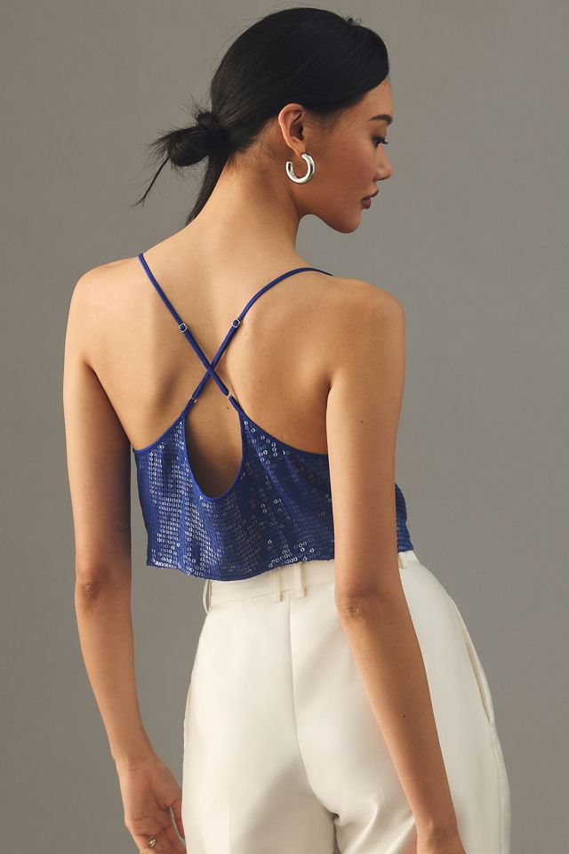 Let Me Be Sequin Cowl-Neck Cami #1