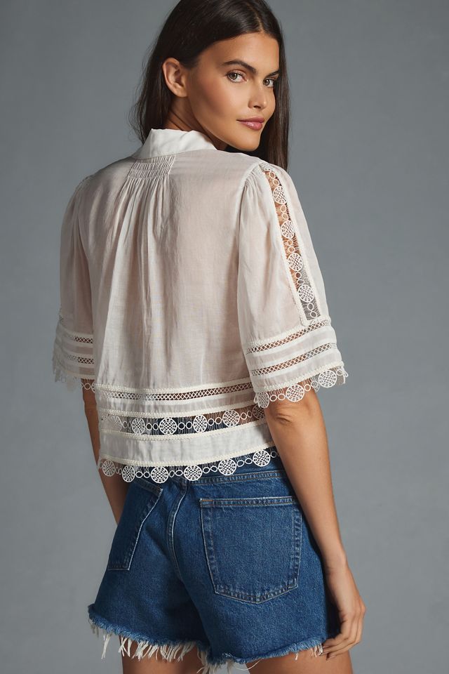 Forever That Girl Lace Buttondown Surf Blouse #1