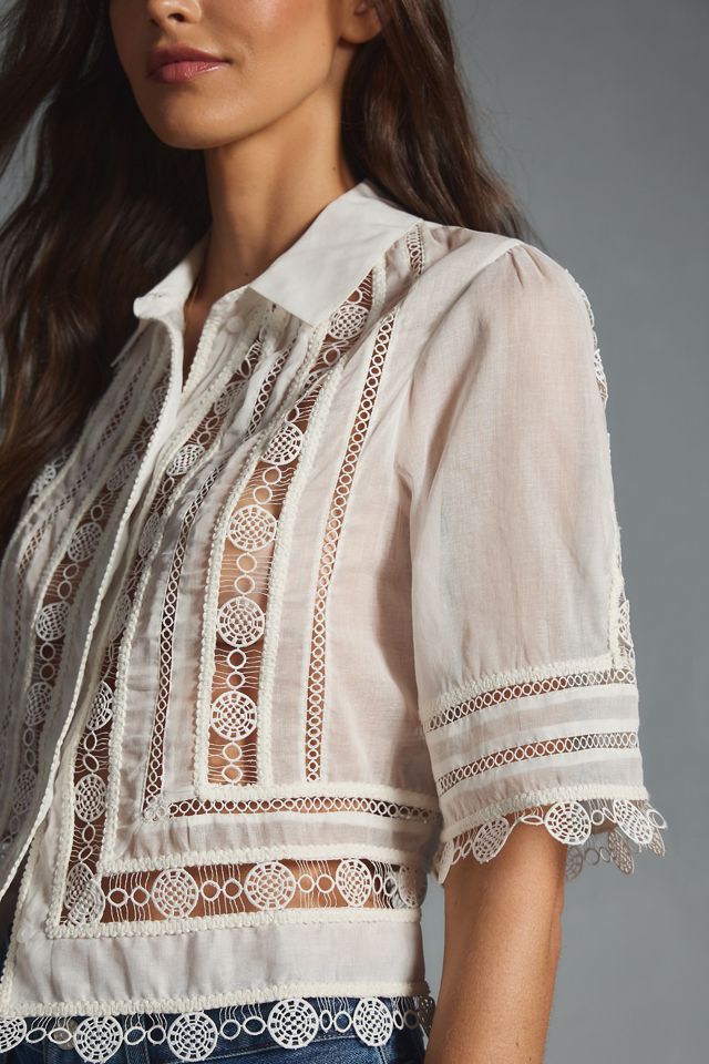 Forever That Girl Lace Buttondown Surf Blouse #2