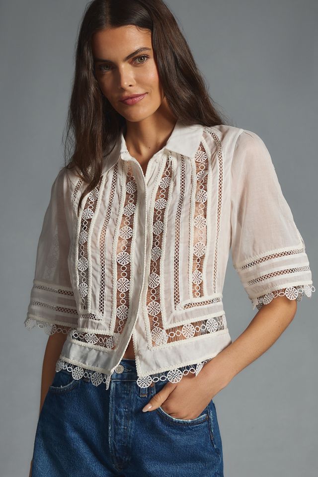 Forever That Girl Lace Buttondown Surf Blouse #3