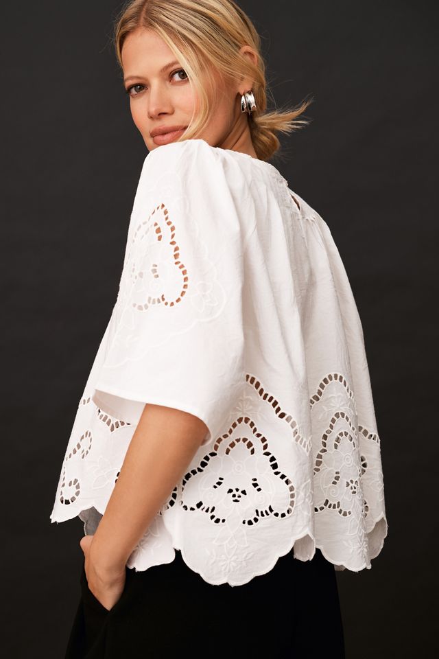 Forever That Girl Scalloped Eyelet Blouse