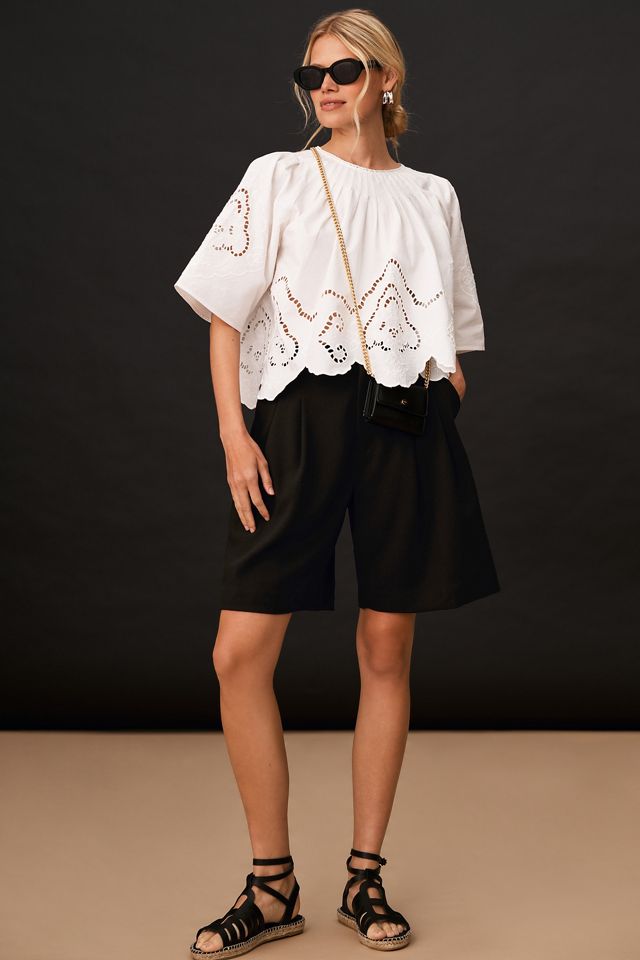 Forever That Girl Scalloped Eyelet Blouse