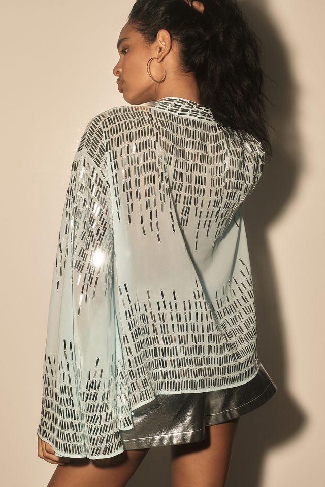 Let Me Be Sheer Sequin Blouse #1