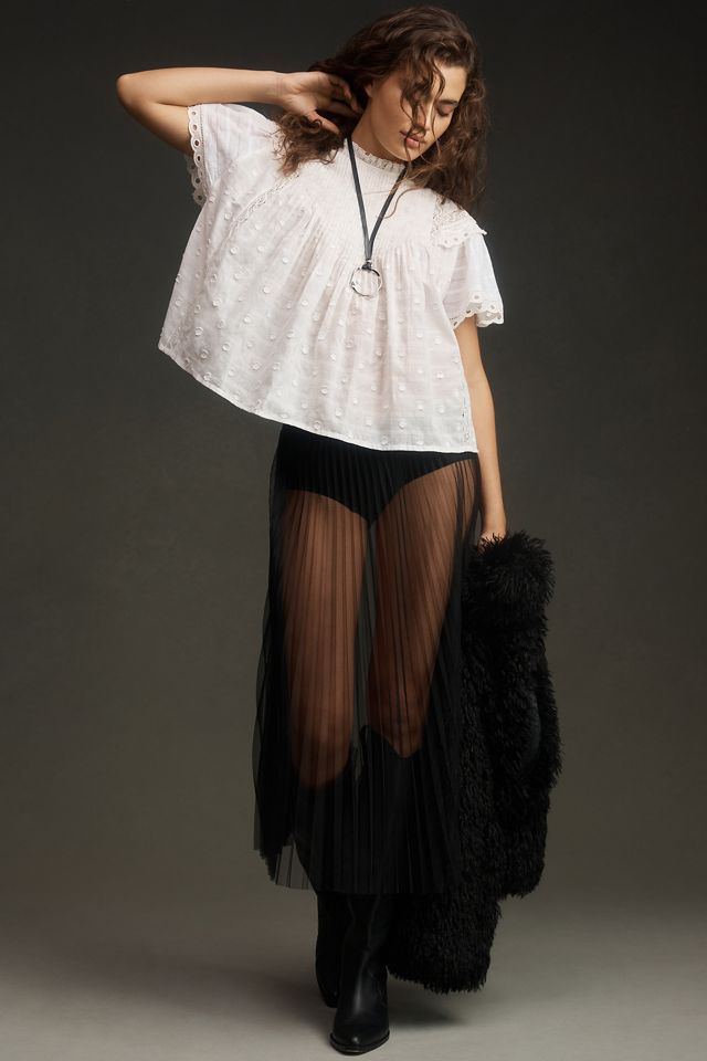 Forever That Girl Short-Sleeve Pintuck Blouse #1