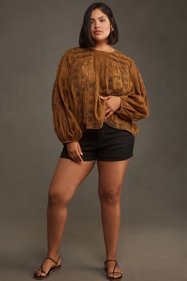 Forever That Girl Long-Sleeve Lace Peasant Blouse #5