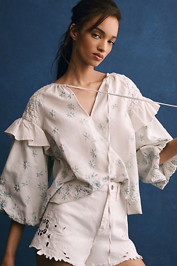 Forever That Girl Smocked Puff-Sleeve Blouse