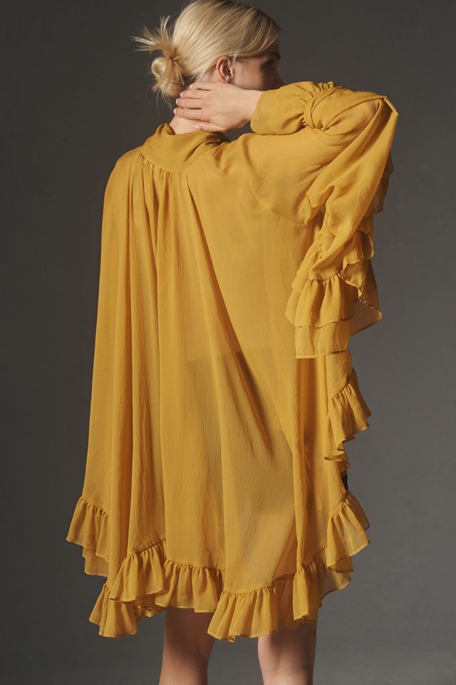 Let Me Be Sheer Tie-Neck Ruffle Blouse #1