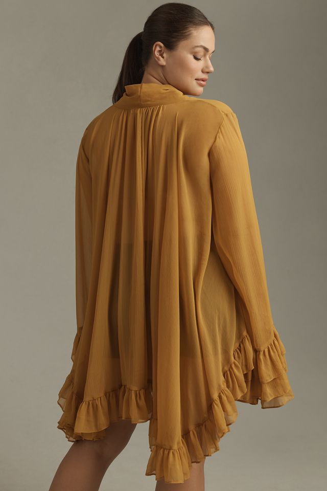 Let Me Be Sheer Tie-Neck Ruffle Blouse #7