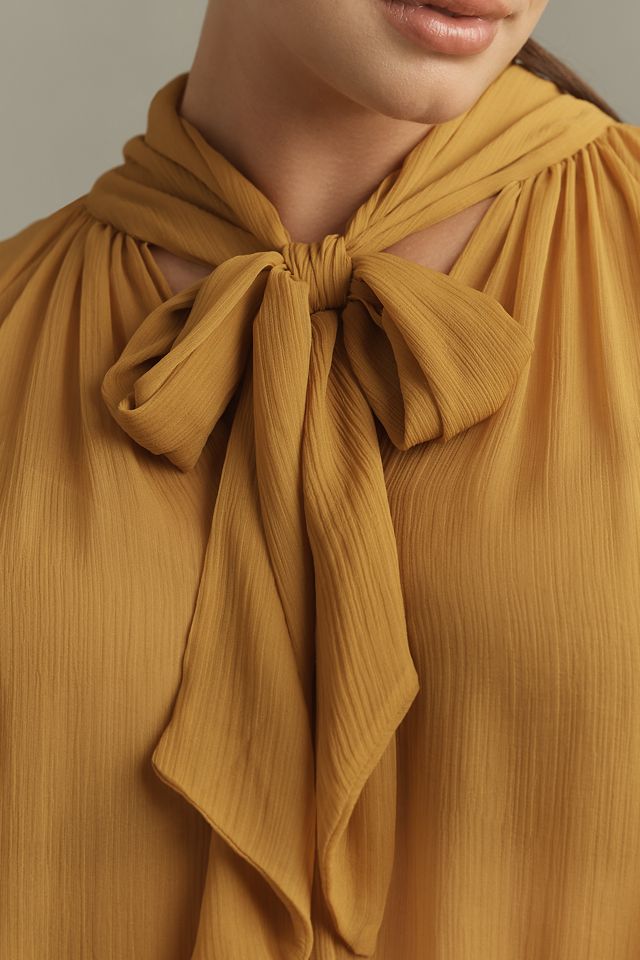 Let Me Be Sheer Tie-Neck Ruffle Blouse #8