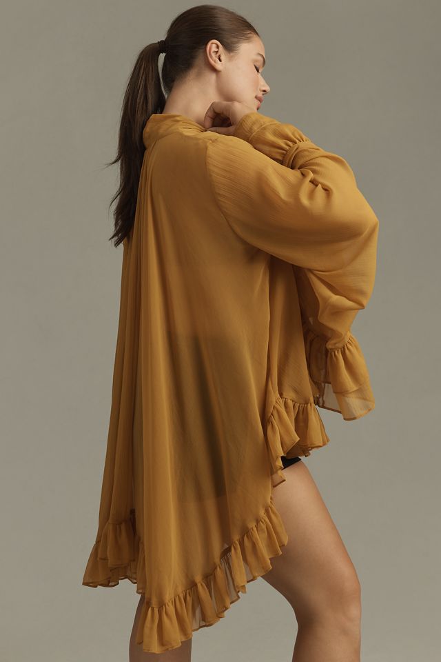Let Me Be Sheer Tie-Neck Ruffle Blouse #9