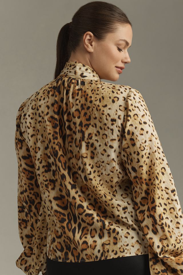 Let Me Be Animal Print Tie-Neck Blouse #6