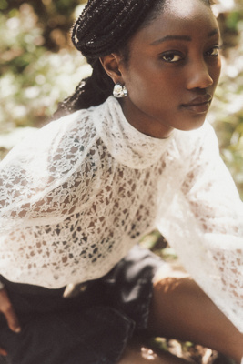 COVERT/コーベルト LACE RUCHED TOP レースブラウス 4110344600208_010_b14