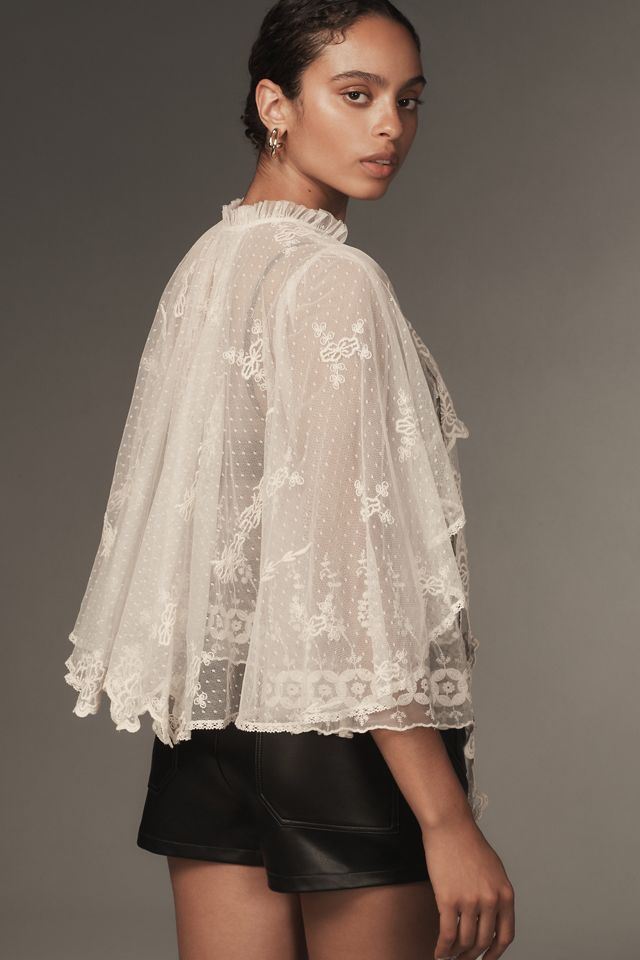 Forever That Girl Sheer Lace Capelet #1