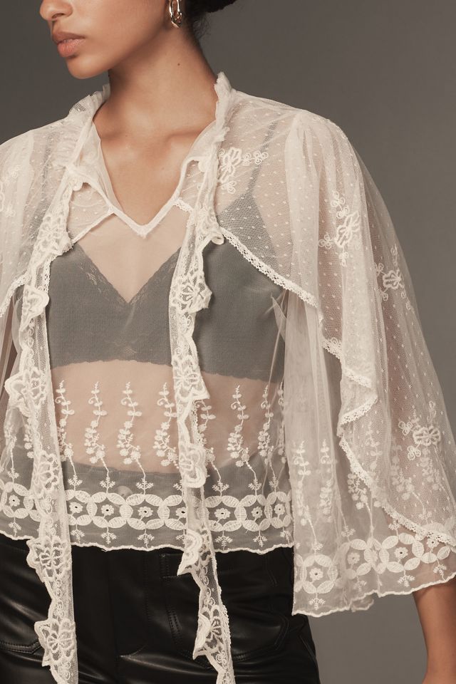 Forever That Girl Sheer Lace Capelet #4