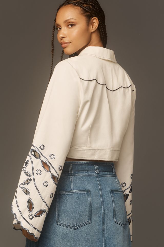 Let Me Be Eyelet Long-Sleeve Blouse #1