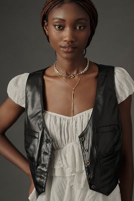 Buy Forever That Girl Faux Leather Waistcoat in Cyprus discount voucher