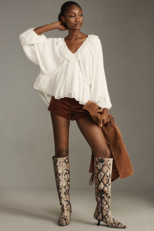 Forever That Girl Long-Sleeve Sheer Peasant Blouse #3