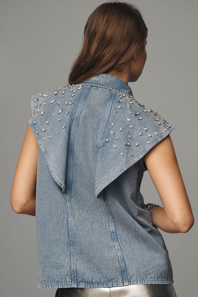 Let Me Be Flutter-Sleeve Embellished Top #1
