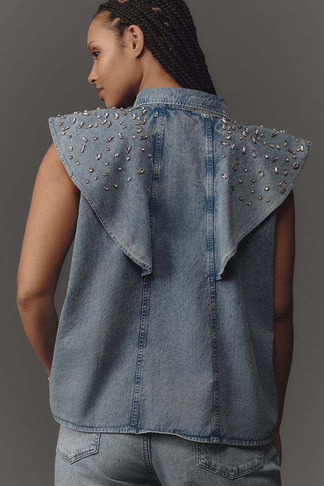 Let Me Be Flutter-Sleeve Embellished Top #5