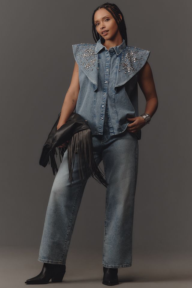 Let Me Be Flutter-Sleeve Embellished Top #7