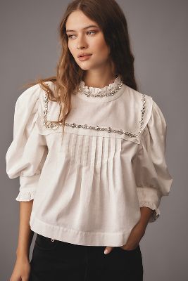 Anthropologie offers forever that girl sheer pleated blouse Small