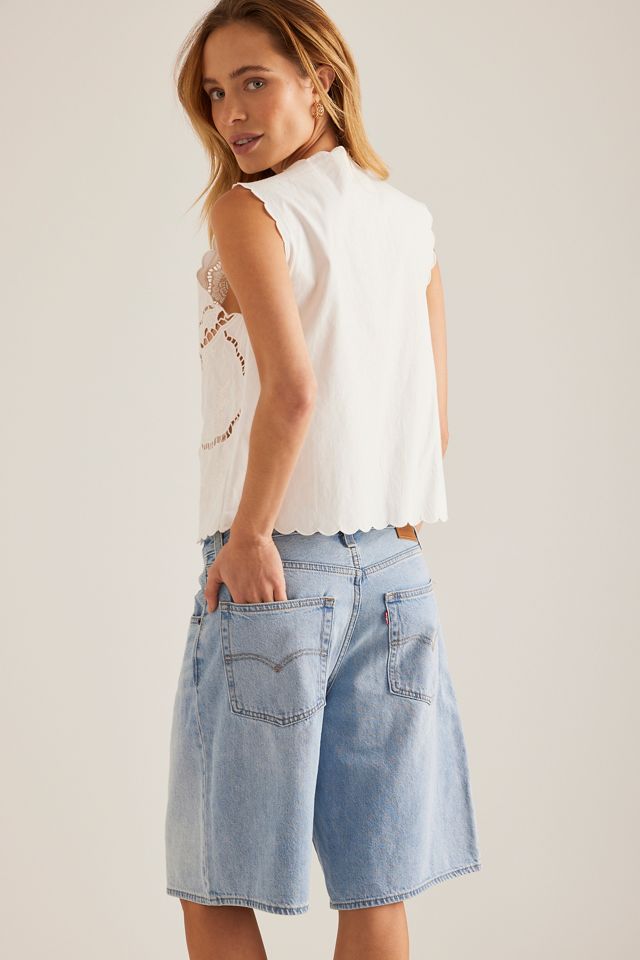 By Anthropologie Broderie Tie-Front Top #1