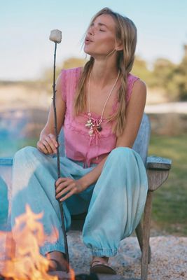 Forever That Girl Lace Square-Neck Bubble Tank Top
