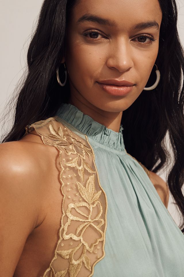 Let Me Be High-Neck Sleeveless Lace Blouse #3