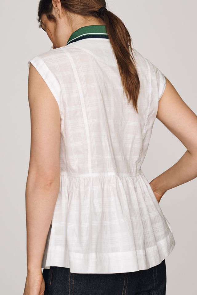 Maeve Cotton Zip-Front Top #1