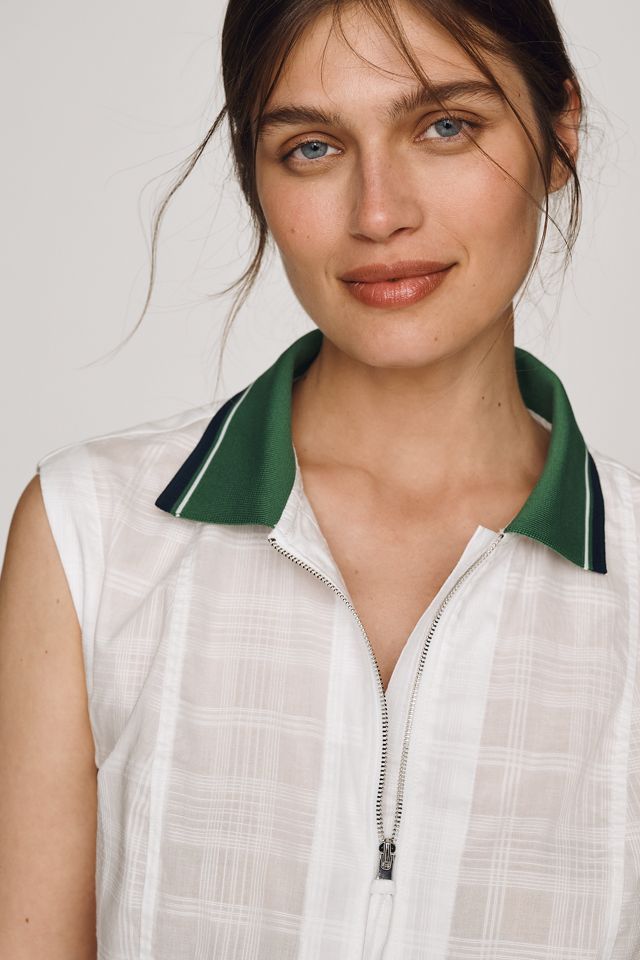Maeve Cotton Zip-Front Top #2