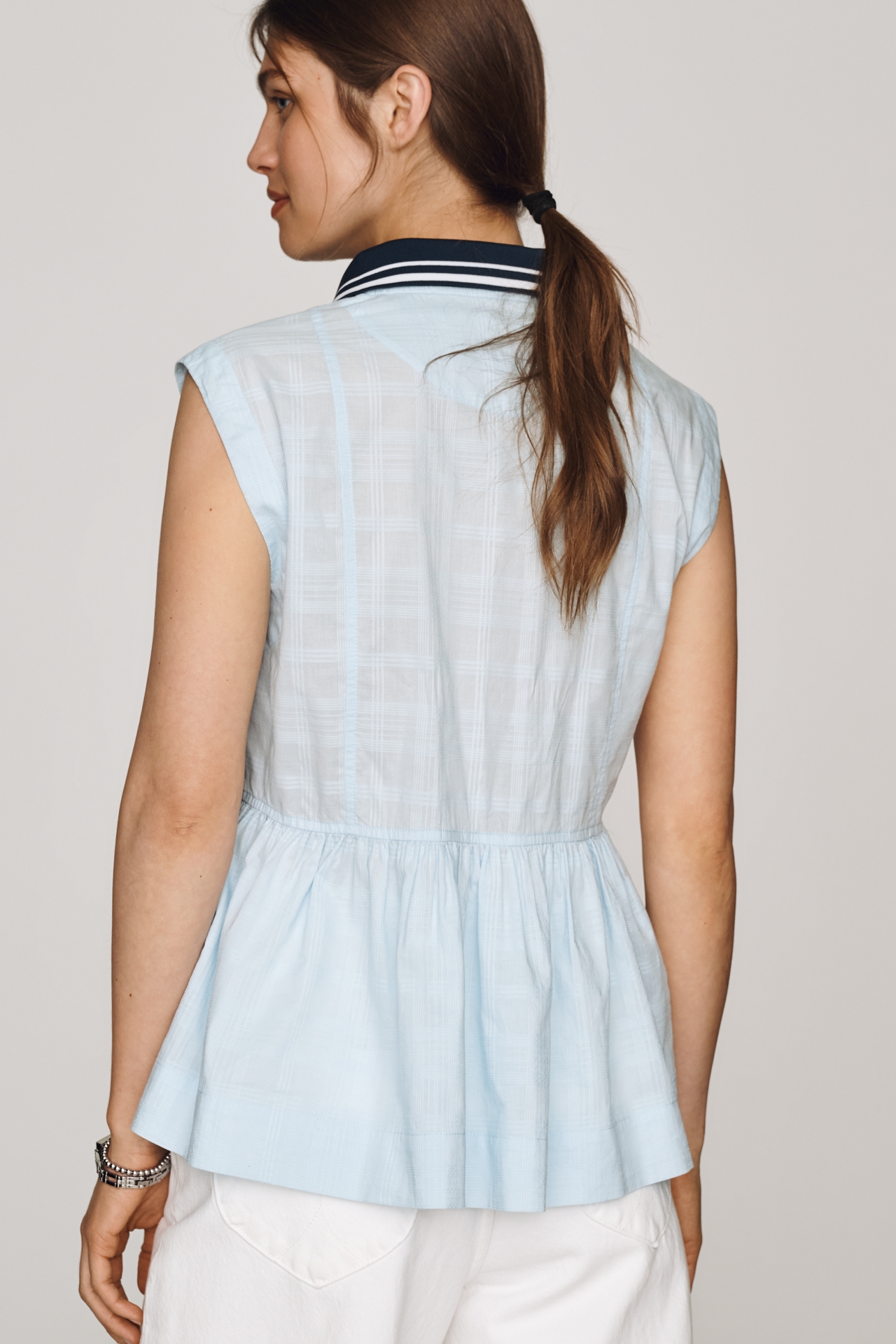 Maeve Cotton Zip-Front Top