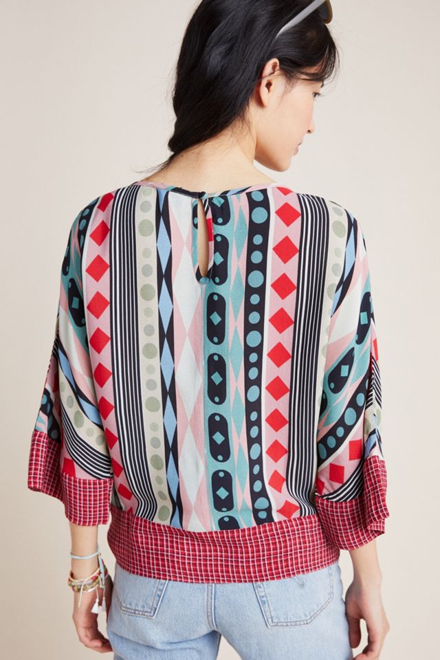 Geometric Dolman-Sleeved Blouse #2