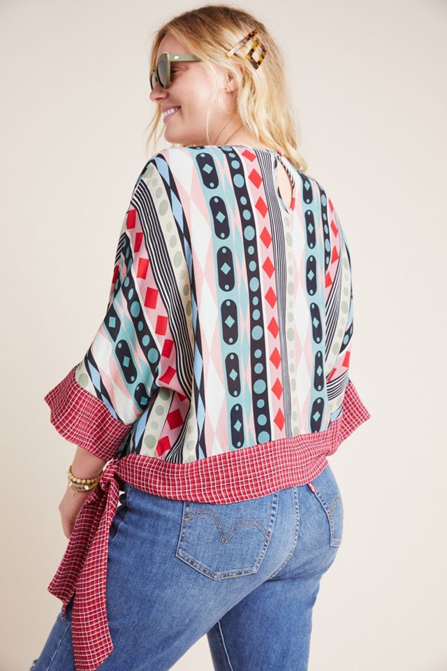 Geometric Dolman-Sleeved Blouse #4