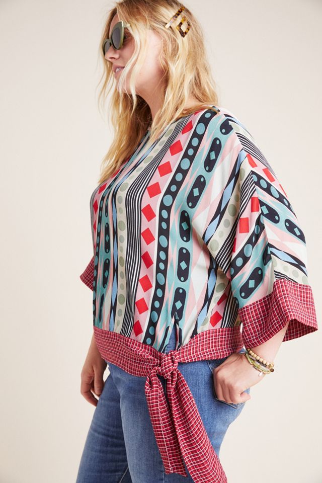 Geometric Dolman-Sleeved Blouse #6