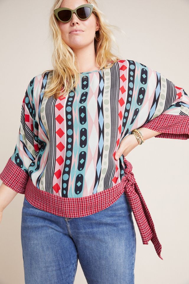 Geometric Dolman-Sleeved Blouse #3