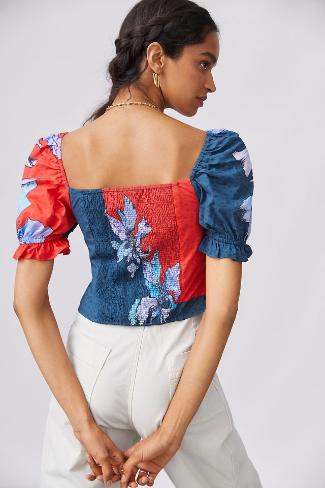 Floral Puff-Sleeved Blouse