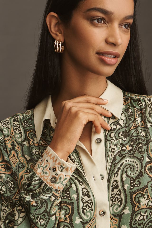 Conditions Apply Blooming Long-Sleeve Collared Blouse #3