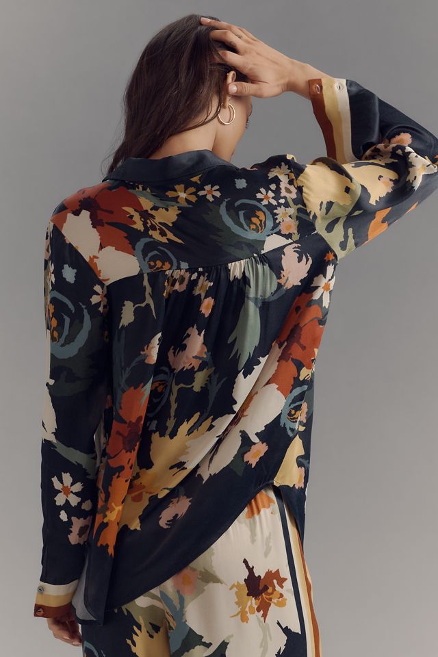 Conditions Apply Blooming Long-Sleeve Collared Blouse | Anthropologie
