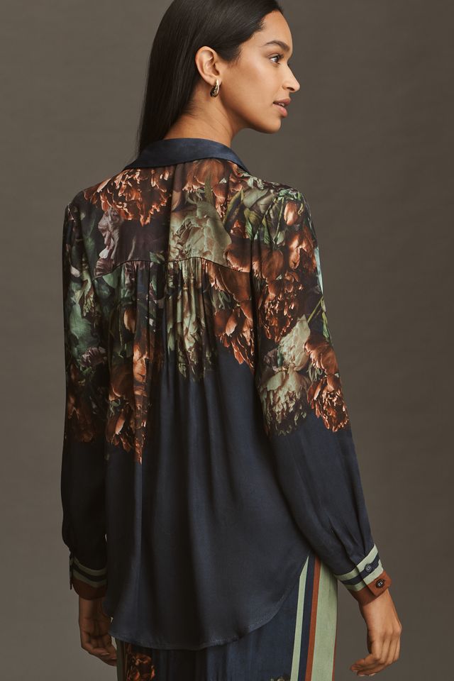 Conditions Apply Blooming Long-Sleeve Collared Blouse #1