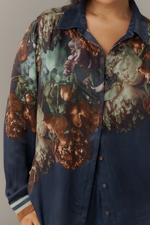Conditions Apply Blooming Long-Sleeve Collared Blouse #5